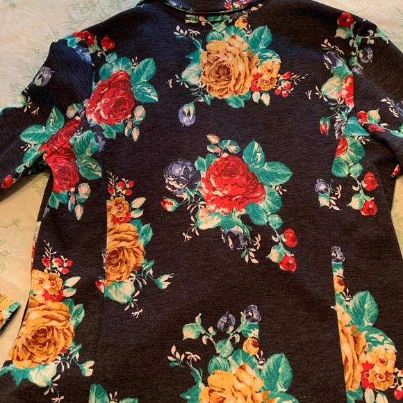 Xhilaration Navy Print Jacket Blazer - Picture 5 of 6